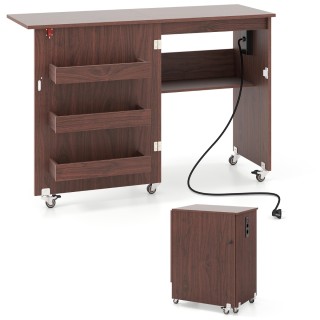 Costway Διπλής Χρήσης Πτυσσόμενο Τραπέζι Ραπτικής με Σταθμό Φόρτισ... Costway Διπλής Χρήσης Πτυσσόμενο Τραπέζι Ραπτικής με Σταθμό Φόρτισ...