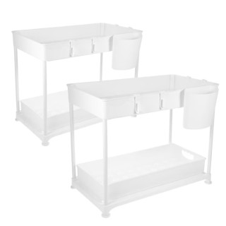 Έπιπλο Οργάνωσης Κουζίνας 2 Επιπέδων Σετ 2τμχ 33x40x23 cm Λευκό Tim... Έπιπλο Οργάνωσης Κουζίνας 2 Επιπέδων Σετ 2τμχ 33x40x23 cm Λευκό Tim...