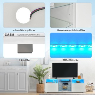 Costway Πολυλειτουργικό Έπιπλο Τηλεόρασης LED με Ρυθμιζόμενα Ράφια... Costway Πολυλειτουργικό Έπιπλο Τηλεόρασης LED με Ρυθμιζόμενα Ράφια...