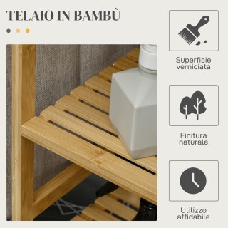 HOMCOM Καλάθι Απλύτων από Μπαμπού και Πολυεστέρα με Σιδερώστρα και ... HOMCOM Καλάθι Απλύτων από Μπαμπού και Πολυεστέρα με Σιδερώστρα και ...