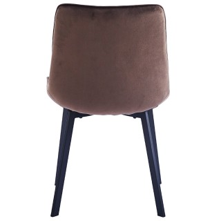 Shally Dogan  Σετ 4 Καρέκλες Τραπεζαρίας Επένδυση Βελούδο Καφέ Καρέ...