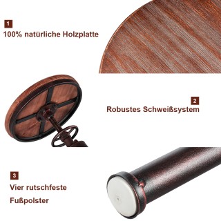 Costway  Ρυθμιζόμενο σκαμπό μπαρ 44 x 44 x 59,5 - 75 εκ Φυσικό + Μπ...