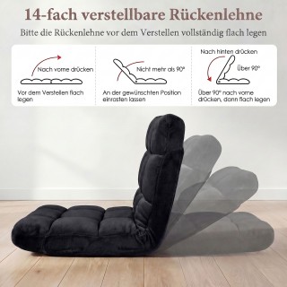 Costway Πτυσσόμενη καρέκλα δαπέδου με ρυθμιζόμενη πλάτη, μαύρη, 51 ... Costway Πτυσσόμενη καρέκλα δαπέδου με ρυθμιζόμενη πλάτη, μαύρη, 51 ...