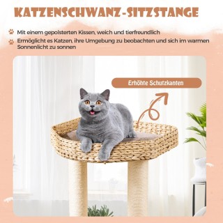 Costway Πολυτελές Ξύλινο Ονυχοδρόμιο Γάτας με Φυσικά Υλικά και Διαδ...