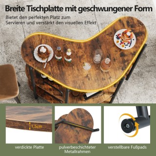 Costway Τραπέζι Μπαρ Κουζίνας με Γυάλινη Θήκη & Μεταλλικό Πλαίσιο Κ... Costway Τραπέζι Μπαρ Κουζίνας με Γυάλινη Θήκη & Μεταλλικό Πλαίσιο Κ...