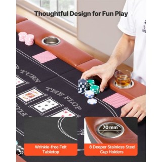 VEVOR Πτυσσόμενο Τραπέζι Πόκερ 1828.8 mm για 8 Παίκτες Καζίνο Τέξας... VEVOR Πτυσσόμενο Τραπέζι Πόκερ 1828.8 mm για 8 Παίκτες Καζίνο Τέξας...