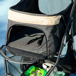 PawHut Πτυσσόμενο Καροτσάκι για Μικρά Σκυλιά με 3 Τροχούς, Αδιάβροχ...