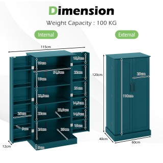 Costway Πράσινη Ντουλάπα Κουζίνας με 2 Πόρτες & 6 Ρυθμιζόμενα Ράφια... Costway Πράσινη Ντουλάπα Κουζίνας με 2 Πόρτες & 6 Ρυθμιζόμενα Ράφια...