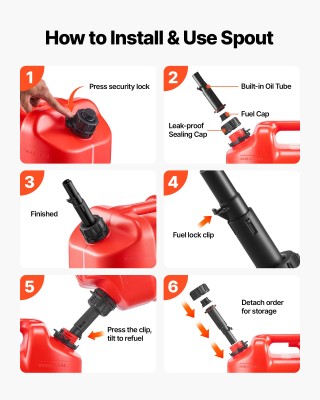 VEVOR Κόκκινο Δοχείο Καυσίμου 19L με Στόμιο, Ασφαλές & Στεγανό, 4 Τ... VEVOR Κόκκινο Δοχείο Καυσίμου 19L με Στόμιο, Ασφαλές & Στεγανό, 4 Τ...