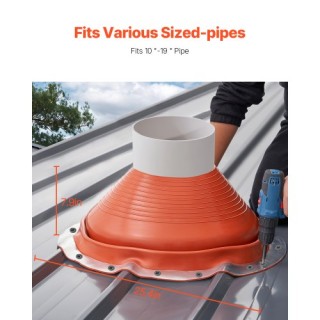 VEVOR Μεταλλική Στέγη: Εύκαμπτη Σφράγιση Σωλήνα για Διαμέτρους 10 -...