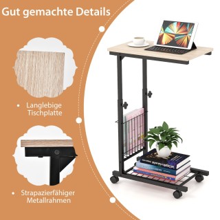 Costway Ρυθμιζόμενο Τραπέζι Laptop με Καλάθι Αποθήκευσης & Ρόδες C-... Costway Ρυθμιζόμενο Τραπέζι Laptop με Καλάθι Αποθήκευσης & Ρόδες C-...