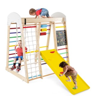 Costway Σετ Παιδικού Αναρριχητικού Παιχνιδιού με Τσουλήθρα και Κούν...