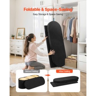 VEVOR Πτυσσόμενο Ωοειδές Παγκάκι Αποθήκευσης από Ύφασμα Τέντι σε Μα... VEVOR Πτυσσόμενο Ωοειδές Παγκάκι Αποθήκευσης από Ύφασμα Τέντι σε Μα...