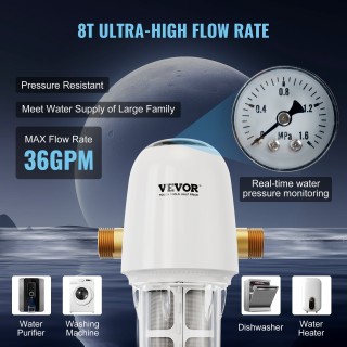 Φίλτρο Νερού Micron Ροής 8 T/H VEVOR ZDCXQZSGLQFC03MQTV9 Φίλτρο Νερού Micron Ροής 8 T/H VEVOR ZDCXQZSGLQFC03MQTV9