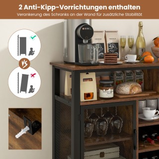 Costway Πλαϊνή Σύνθεση με 2 Μεταλλικές Πόρτες & Ανοικτά Ράφια & Κρα... Costway Πλαϊνή Σύνθεση με 2 Μεταλλικές Πόρτες & Ανοικτά Ράφια & Κρα...