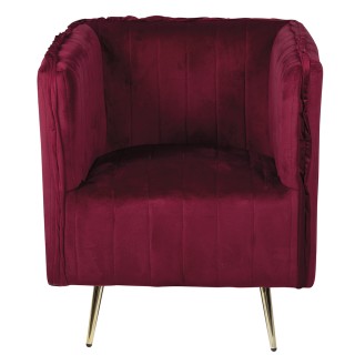 Galileo Vintage πολυθρόνα μπορντό από ξύλο με επένδυση από πολυεστέ...