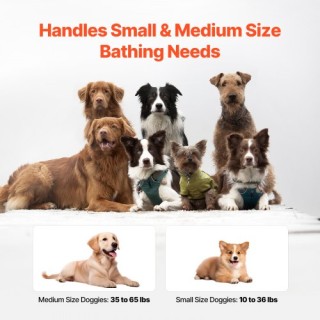 VEVOR Πτυσσόμενη Μπανιέρα για Σκύλους, Υπερυψωμένος Γκρι Σταθμός Ντ...