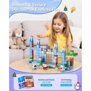 VEVOR Μαγνητικά Τουβλάκια 150 PCS Σετ Κάστρου Glacier STEM Μοντεσσό...