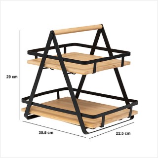 Μεταλλική Ραφιέρα 2 Επιπέδων με Λαβές 30,5 x 22,5 x 29 cm Μαύρο & ... Μεταλλική Ραφιέρα 2 Επιπέδων με Λαβές 30,5 x 22,5 x 29 cm Μαύρο & ...