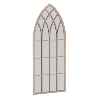 Costway Καμπύλος επιτοίχιος καθρέφτης παραθύρου Farmhouse με μεταλλ...