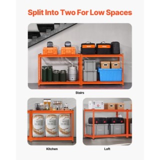 VEVOR Ράφια Αποθήκευσης 4 Επιπέδων Ρυθμιζόμενη Βαρέως Τύπου Μονάδα ...