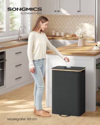 SONGMICS Κάδος Ανακύκλωσης Κουζίνας 100 Λίτρων με Εσωτερική Τσάντα ...