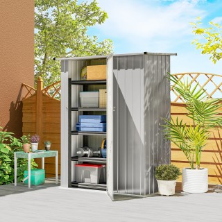 Outsunny Μεταλλική Αποθήκη Εργαλείων με Κεκλιμένη Στέγη και Κλειδαρ...