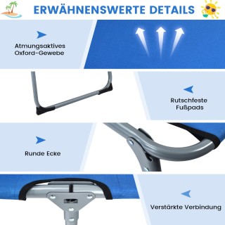 Costway  Πτυσσόμενη Ξαπλώστρα Παραλίας με 5 Ρυθμιζόμενες Θέσεις και...