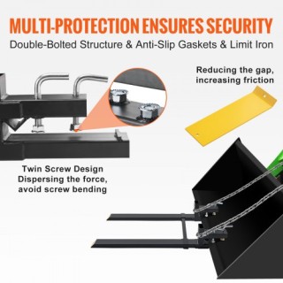 Περόνες Παλετών VEVOR 2000 lbs, 43 με Ρυθμιζόμενη Μπάρα Σταθεροποίη...