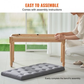 Πάγκος VEVOR με Επένδυση, 16 Γκρι Σκαμπό με Μαξιλάρι και Πόδια από ...