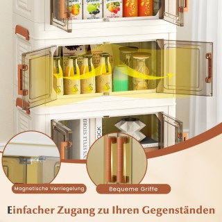 Costway Τροχήλατο Πρακτικό Σετ  Κουτιών Αποθήκευσης  JV12407WH