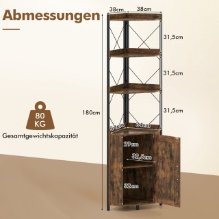 Costway Επιτοίχιο Ράφι με Αποθηκευτικό Χώρο, 5 Επίπεδα, Ρουστίκ Καφ... Costway Επιτοίχιο Ράφι με Αποθηκευτικό Χώρο, 5 Επίπεδα, Ρουστίκ Καφ...