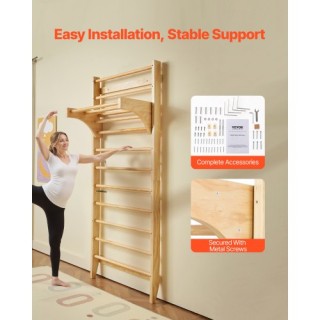 VEVOR Ξύλινη Σουηδική Σκάλ... σκευή 10 Επιπέδων για Παιδιά SMPPGSM1...