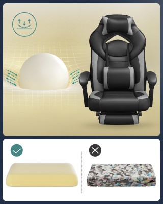 SONGMICS Εργονομική Καρέκλα Gaming με Υποπόδιο, Ρυθμιζόμενο Προσκέφ...