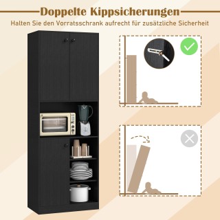 Costway Μπουφές Κουζίνας με 3 Πόρτες & Ανοιχτά Ράφια, Ψηλό Ντουλάπι... Costway Μπουφές Κουζίνας με 3 Πόρτες & Ανοιχτά Ράφια, Ψηλό Ντουλάπι...