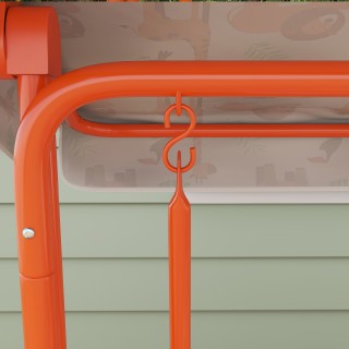 AIYAPLAY Παιδική Κούνια Κήπου 2 Θέσεων 112x75x120cm Πορτοκαλί 3E1-0...