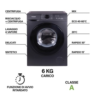 Kooper Πλυντήριο ρούχων 6 Kg slim 11 αυτόματα προγράμματα 1200 RPM ...