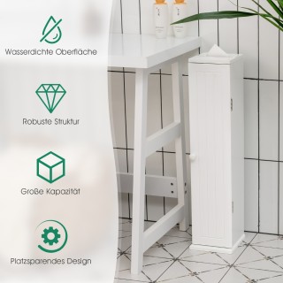 Costway Ντουλάπι Χαρτιού Υγείας με 3 Αποσπώμενα Ράφια 15 x 16 x 69 ...