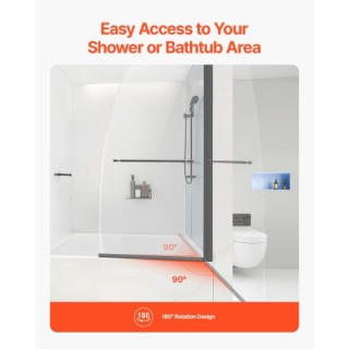 VEVOR Πόρτα Ντουζιέρας Μπανιέρας Χωρίς Πλαίσιο 34x55 ιν. 180° Περισ...