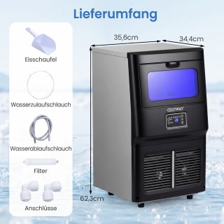 Costway Επαγγελματική Παγομηχανή 25-30 κιλά/24 ώρες από Ανοξείδωτο ...