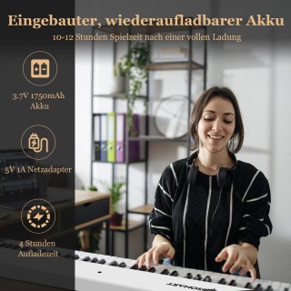 Costway Φορητό Ψηφιακό Πιάνο με 88 Ημιβαρυκεντρισμένα Πλήκτρα και ... Costway Φορητό Ψηφιακό Πιάνο με 88 Ημιβαρυκεντρισμένα Πλήκτρα και ...