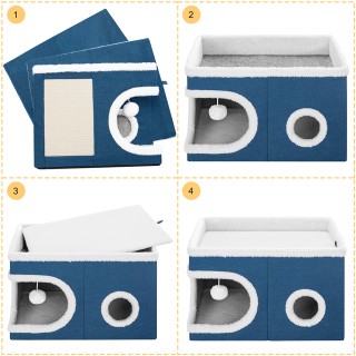 BAKAJI Σπίτι Γάτας Κύβος Μπλε Ονυχοδρόμιο Κατοικίδια Ζώα 58x42x33 ε... BAKAJI Σπίτι Γάτας Κύβος Μπλε Ονυχοδρόμιο Κατοικίδια Ζώα 58x42x33 ε...