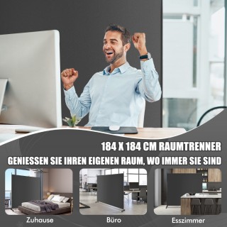 Costway Γκρίζος Ενιαίος Διαχωριστής Χώρου (184 x 30 x 184 cm) JV107...