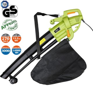 BAKAJI  Ηλεκτρική Σκούπα Φύλλων Θρυμματιστής και Φυσητήρας 3000W Σκ...