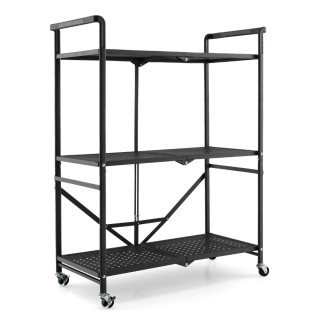 Costway  Μεταλλική Ραφιέρα Αποθήκευσης με Ρόδες και Αναδιπλούμενο Σ...