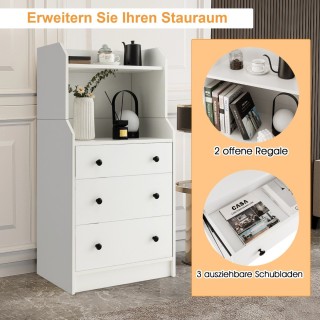 Costway Κομμότα με 3 Συρτάρια και 2 Ράφια 58 x 36 x 111 cm Λευκό J... Costway Κομμότα με 3 Συρτάρια και 2 Ράφια 58 x 36 x 111 cm Λευκό J...