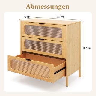 Costway Κομψή και Λειτουργική Συρταριέρα  Μπαμπού 80 x 40 x 78,5 cm...