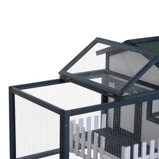 PawHut Εξωτερικό Κλουβί Κουνελιών από Ξύλο Έλατου με Σπιτάκι και Χώ... PawHut Εξωτερικό Κλουβί Κουνελιών από Ξύλο Έλατου με Σπιτάκι και Χώ...