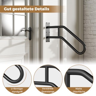 Costway Χειρολισθήρας Εισόδου για 1-3 Σκαλοπάτια U-σχήματος, Τοίχος...