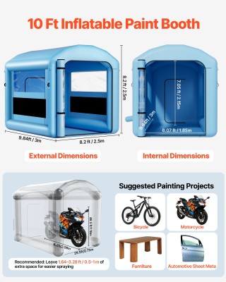 VEVOR Φουσκωτός Θάλαμος Βαφής 3x2.5x2.5m με Ισχυρό Φυσητήρα για Ποδ... VEVOR Φουσκωτός Θάλαμος Βαφής 3x2.5x2.5m με Ισχυρό Φυσητήρα για Ποδ...